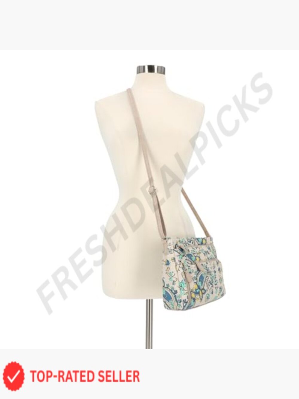 Vegan Leather Crossbody Bag with Multiple Pockets and Adjustable Strap - Picture 5 of 5